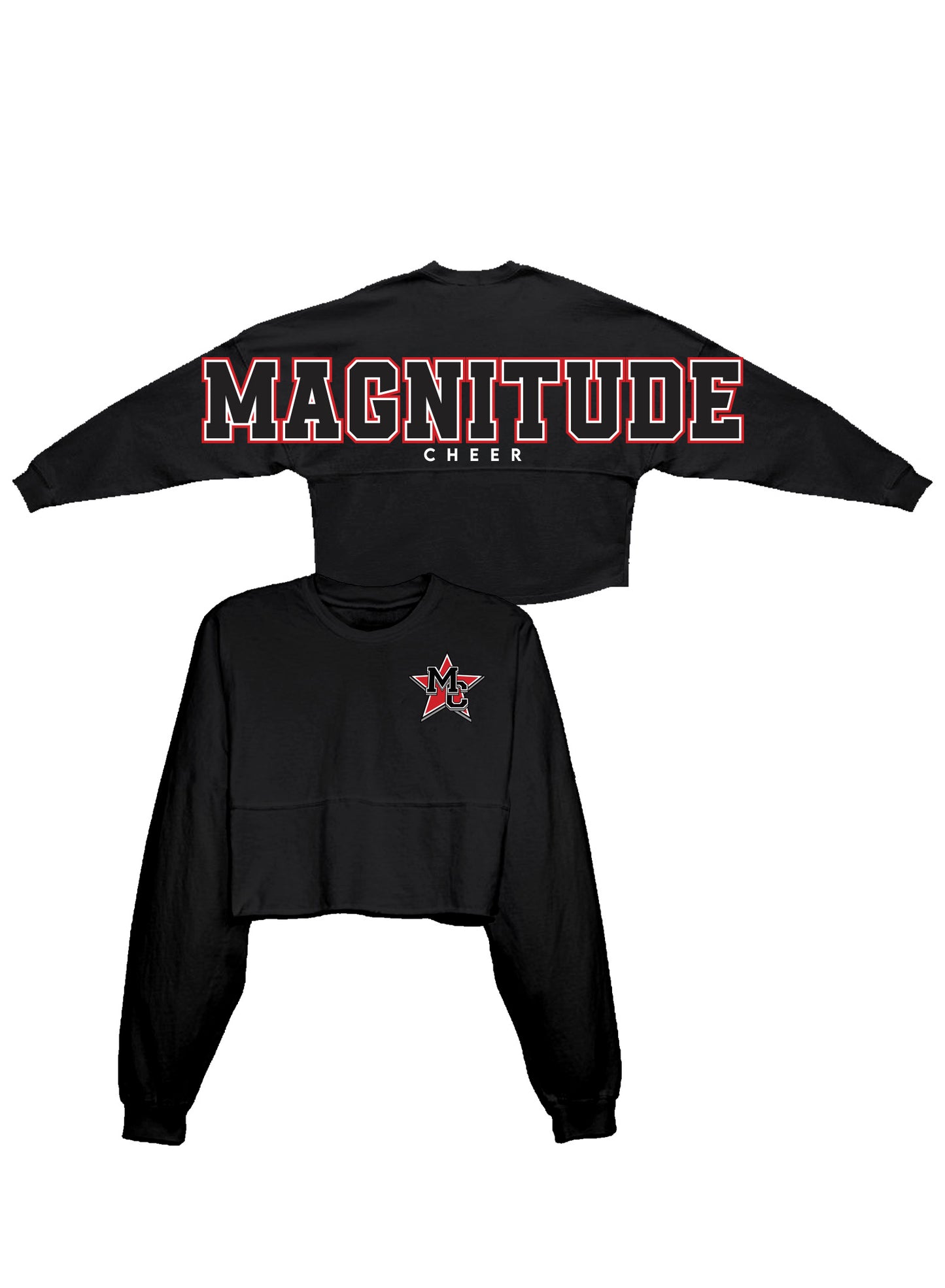 Magnitude Cheer Oversized Crop Black Spirit Jersey