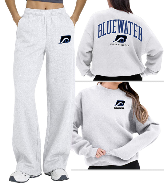 Bluewater Cheer Grey Crew & Jogger Set
