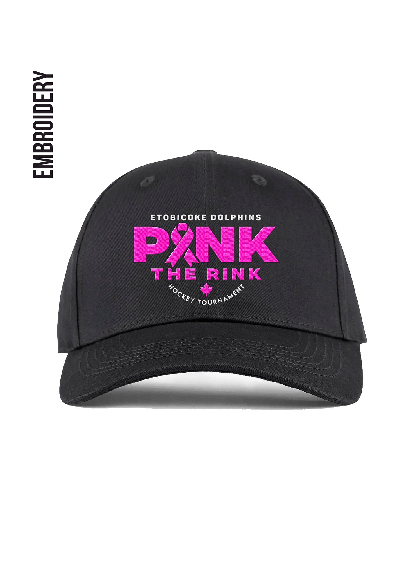 Pink the Rink Black Baseball Hat