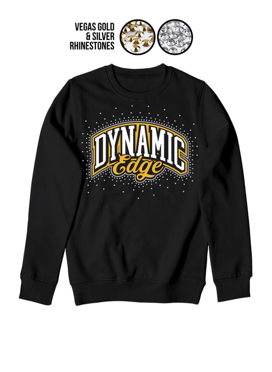Dynamic Edge Black Rhinestone Crewneck