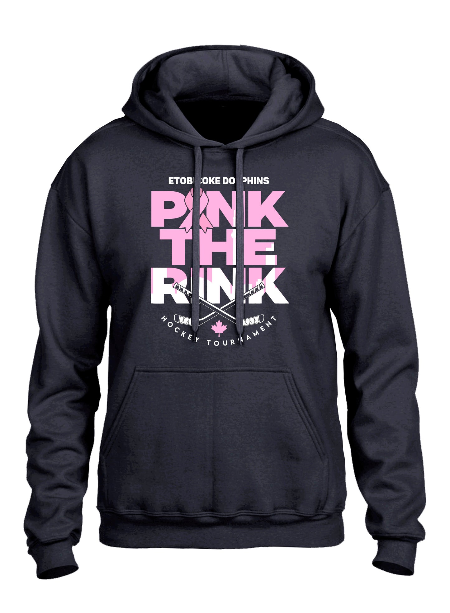 Pink the Rink Black Hoodie1