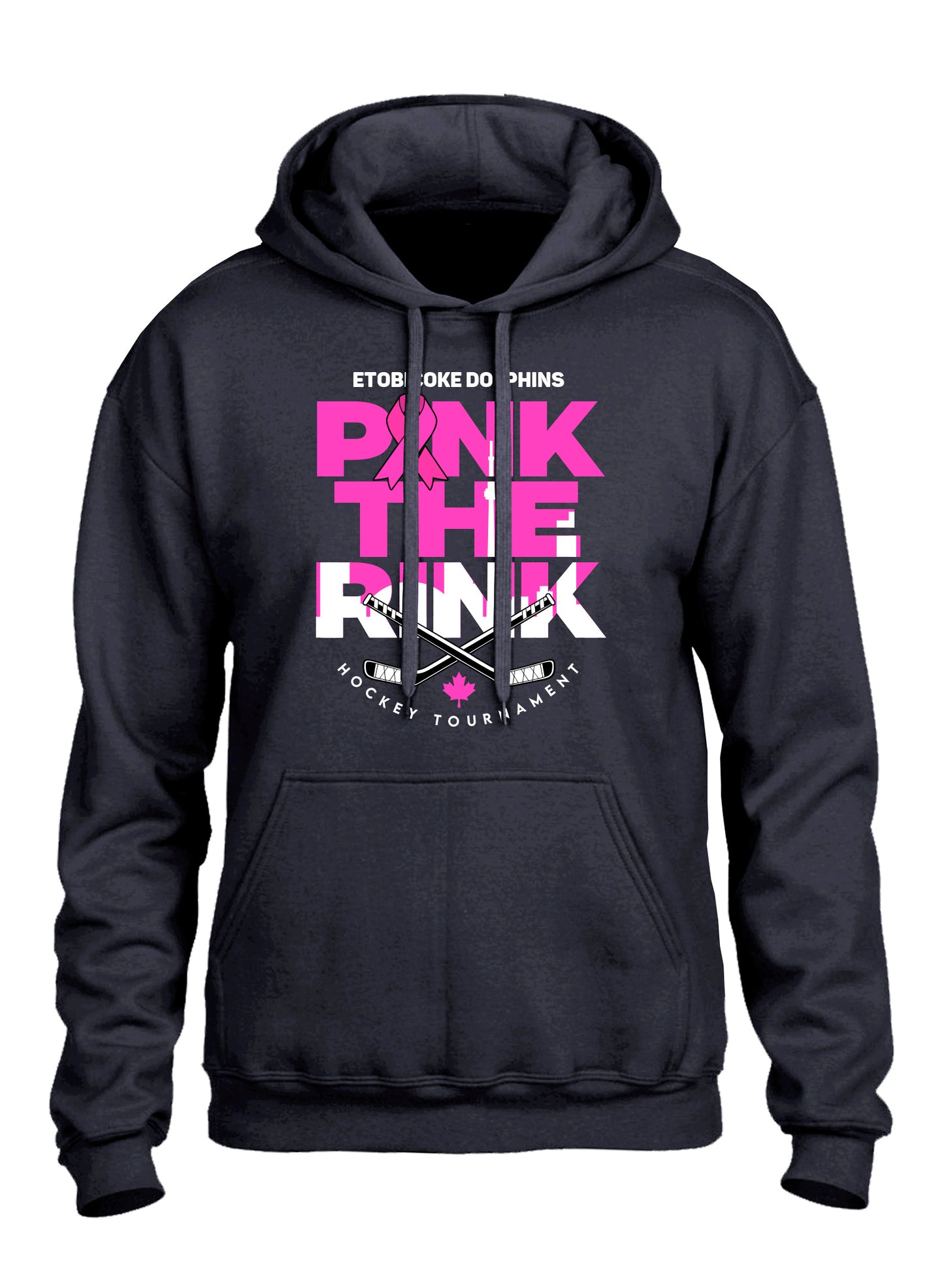 Pink the Rink Black Hoodie2