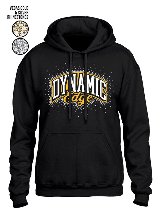 Dynamic Edge Black Rhinestone Hoodie