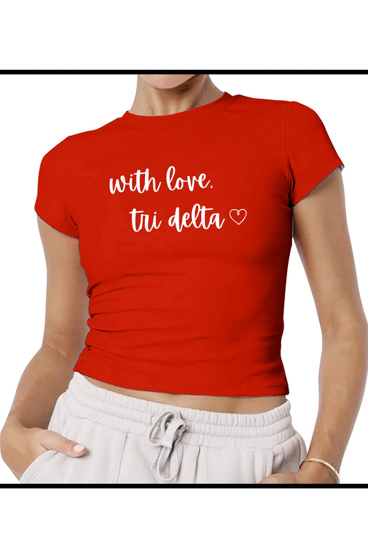 Tri Delta Red Baby Tee