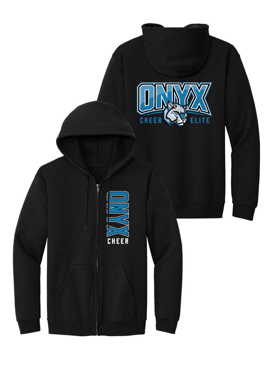 Onyx Black Full Zip Hoodie