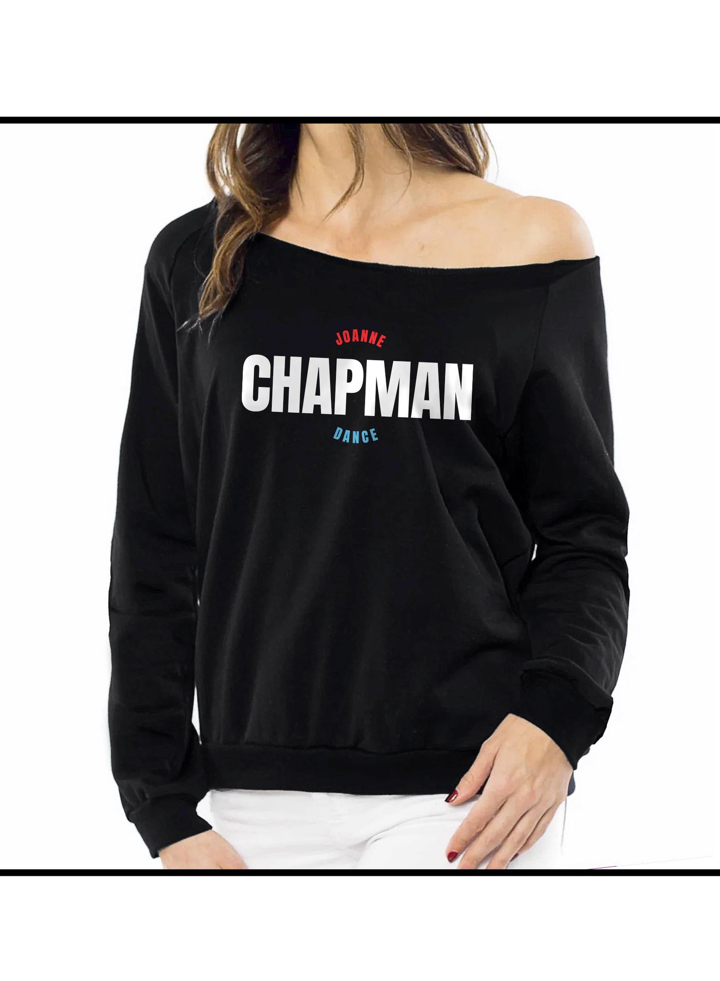 Joanne Chapman Black Off the Shoulder Crew