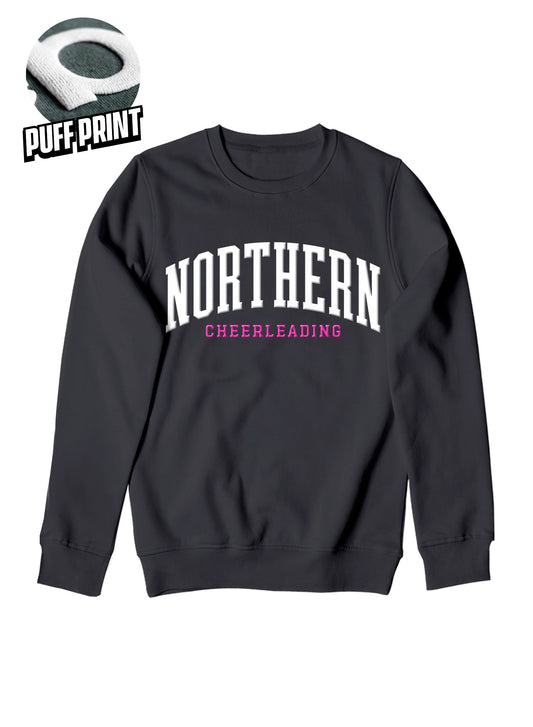 NCA White/Pink Black Puff Crewneck