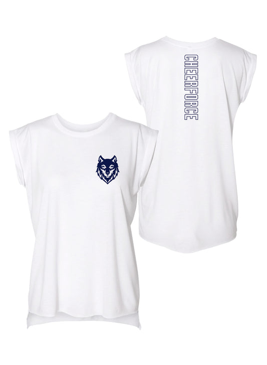 CheerForce Ladies Roll Cuff Sleeve Tank