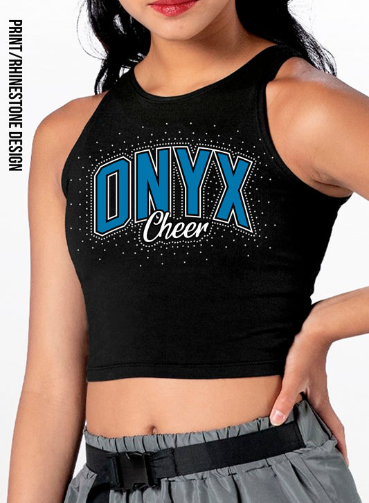Onyx Rhinestone Black Crop Tank