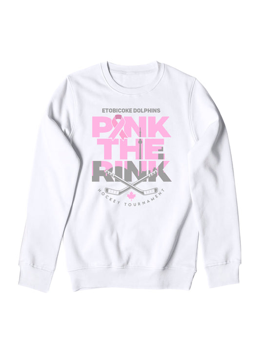 Pink the Rink White Crewneck