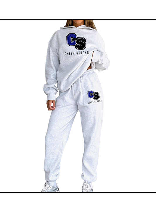 Cheer Strong Ash Grey Hoodie & Jogger Set