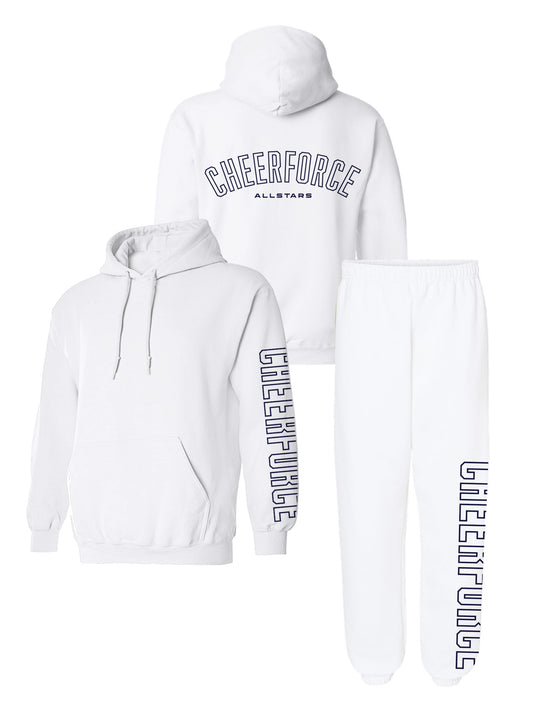 CheerForce White Hoodie & Jogger Set