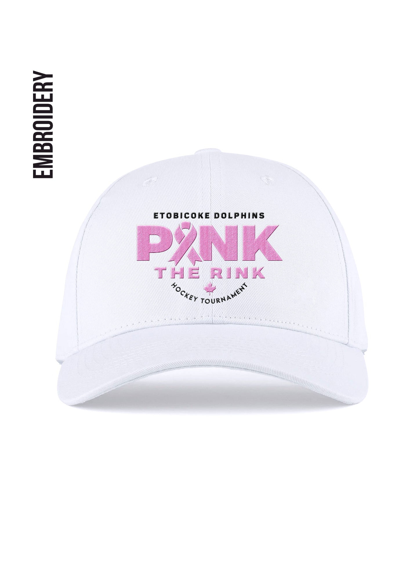 Pink the Rink White Baseball Hat